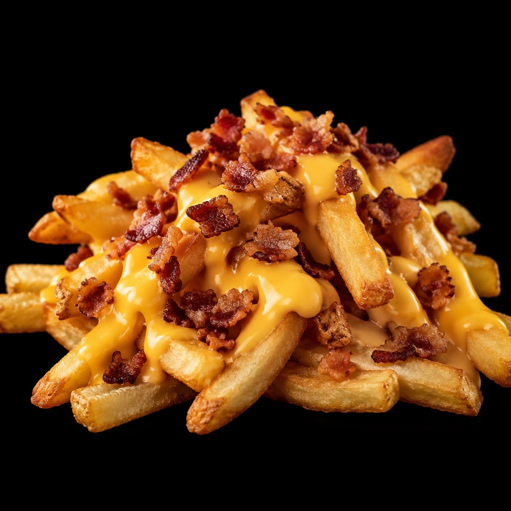 Batata com cheddar cremoso e bacon